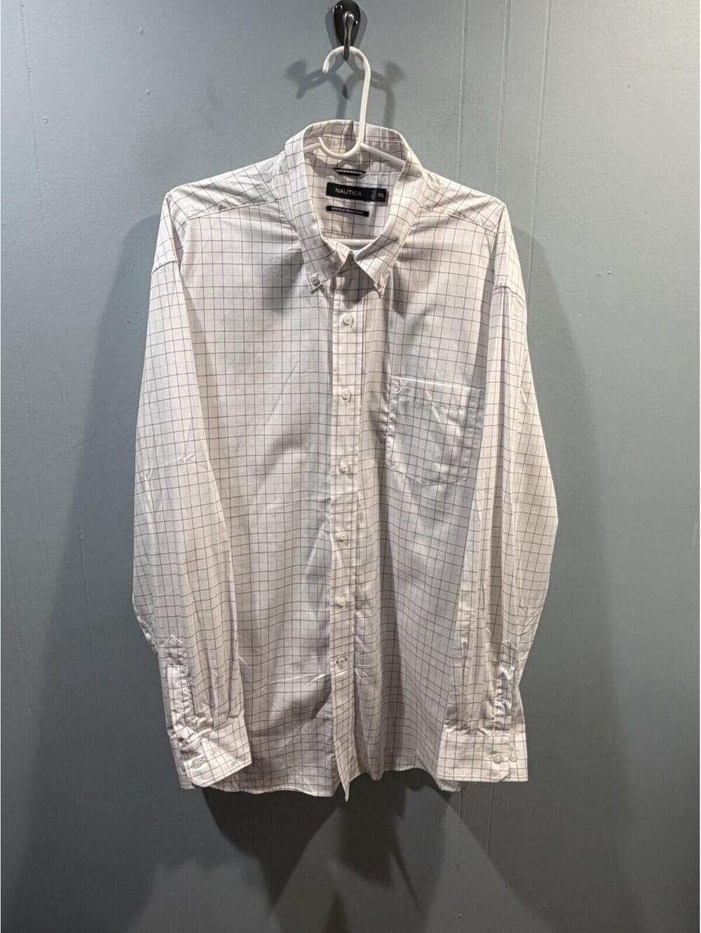 Mens Nautica Dress Shirt Buttons Down Size XXL Plaid
